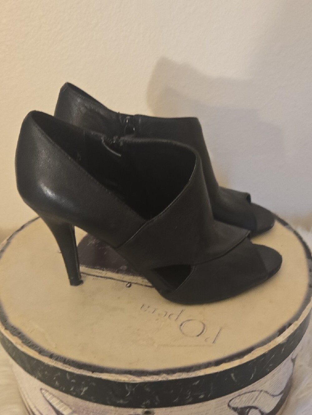 Nine West Black Peep-Toe Cutout Stiletto Heels - Picture 5 of 10